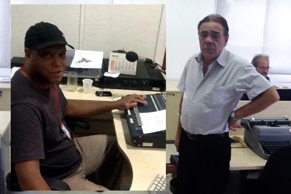 Setembro/12 - Técnicos do Universo Fantástico(2) - Diversos

        Os trabalhos técnicos do 'Universo Fantástico' são realizados, com muita competência, pela equipe da Radio Inconfidência. Na foto, de boné, o Claudinho (responsável pelas gravações e edições dos programetes e alguns programas que não são 'ao vivo'.) e o Miguel Resende, coordenador da Rádio AM, e nosso 'Professor de Rádio'.
        O 'Universo Fantástico' é um programa de divulgação científica que nosso Grupo realiza em parceria com a Radio Inconfidência (OM 880; OC 6010 ou na internet). Ele vai ao ar, ao vivo, às 6as feiras das 21:00 às 21:55h, e é reprisado no domingo ao meio dia. Também gravamos 'programetes' que vão ao ar diariamente, durante a programação da Rádio.